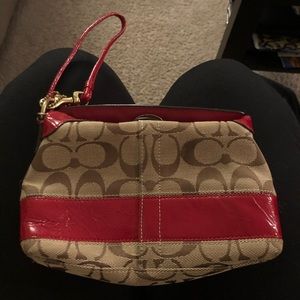 Red coach wristlet